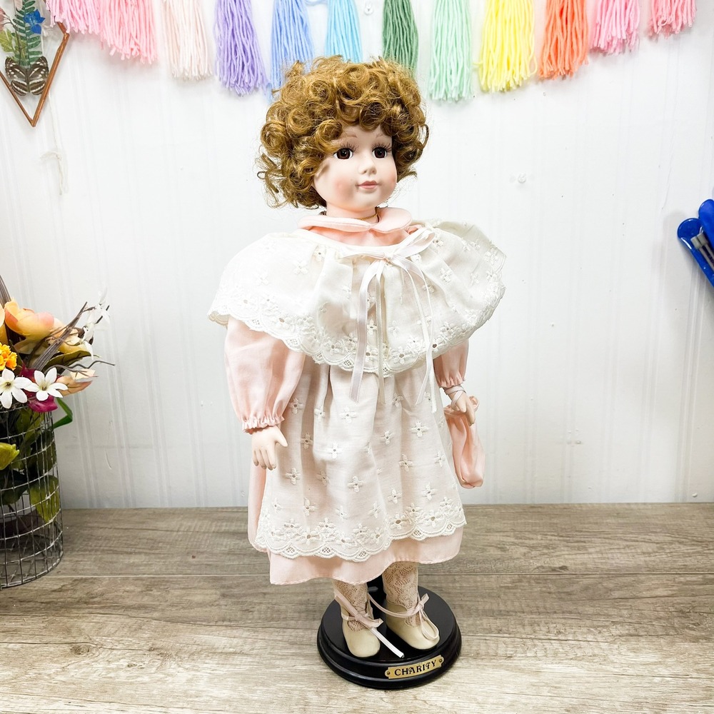 Vintage‎ Porcelain Doll, Charity Doll in Lace Dress